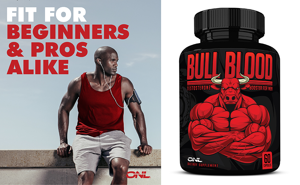 ONL Bull Blood Testosterone Booster for Men, High Potency 120 Caps