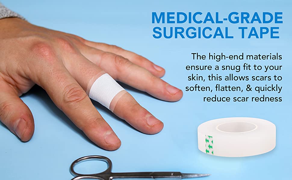 HEALQU Surgical Transparent Tape for Wound Care, Tubing, First Aid Supplies - 1" x 10yd Box of 12 Breathable, See Through, Microporous Waterproof Tape with Gentle Adhesion and Easy Monitoring
