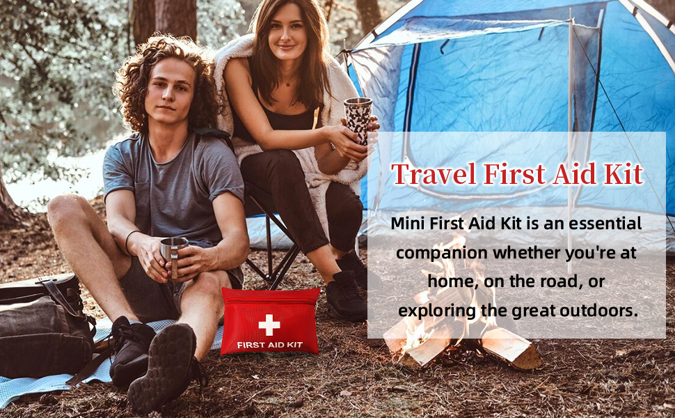 Mini First Aid Kit,124PCS Small Portable Emergency Kit for Travel