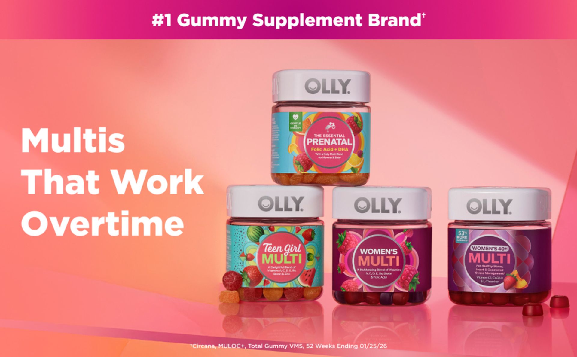OLLY Women's Multivitamin, Supports Overall Wellness,* Biotin - 90 Count
