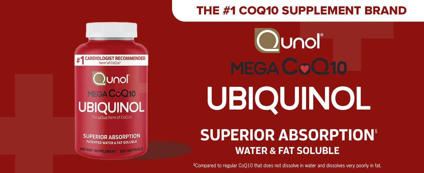 Qunol Mega Ubiquinol CoQ10 100mg, Superior Absorption, 100 Softgels
