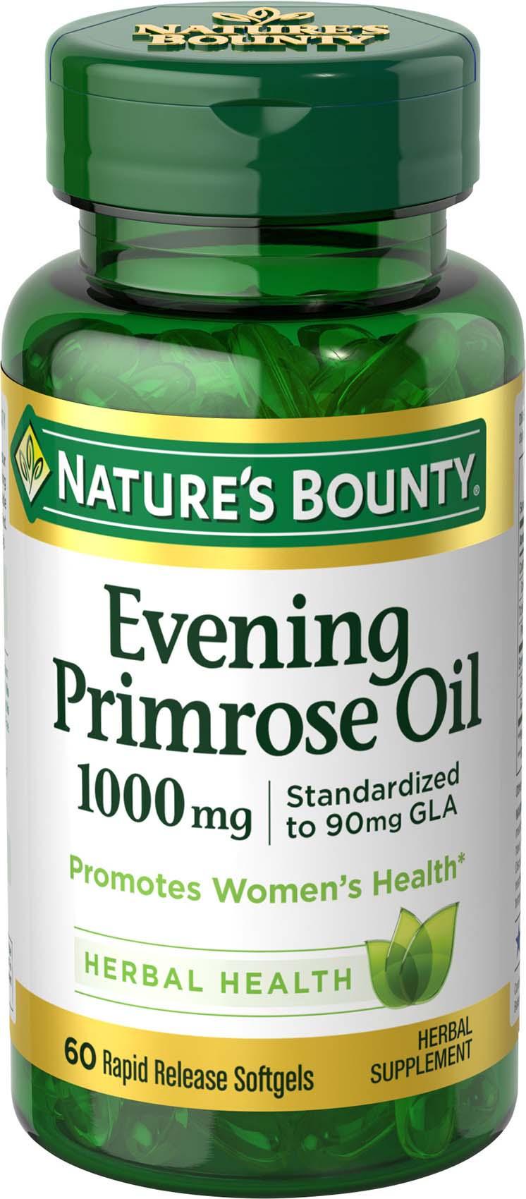 Nature's Bounty Evening Primrose Oil 1000 mg Tablet, 60 Softgels