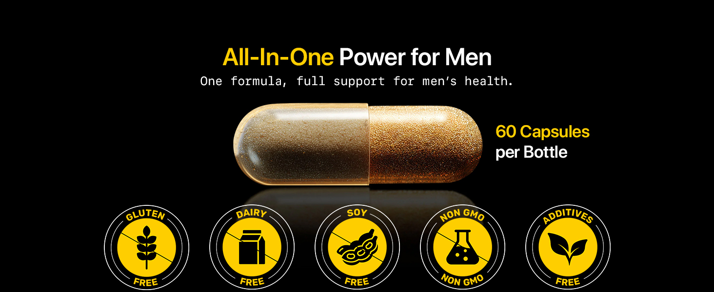Menerals Testosterone Mineral Supplement for Men with Fulvic Acid, 60 Count