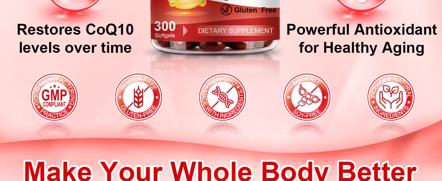 CoQ10 400mg Per Serving, 300 Softgels Extra Strength with MCT Oil