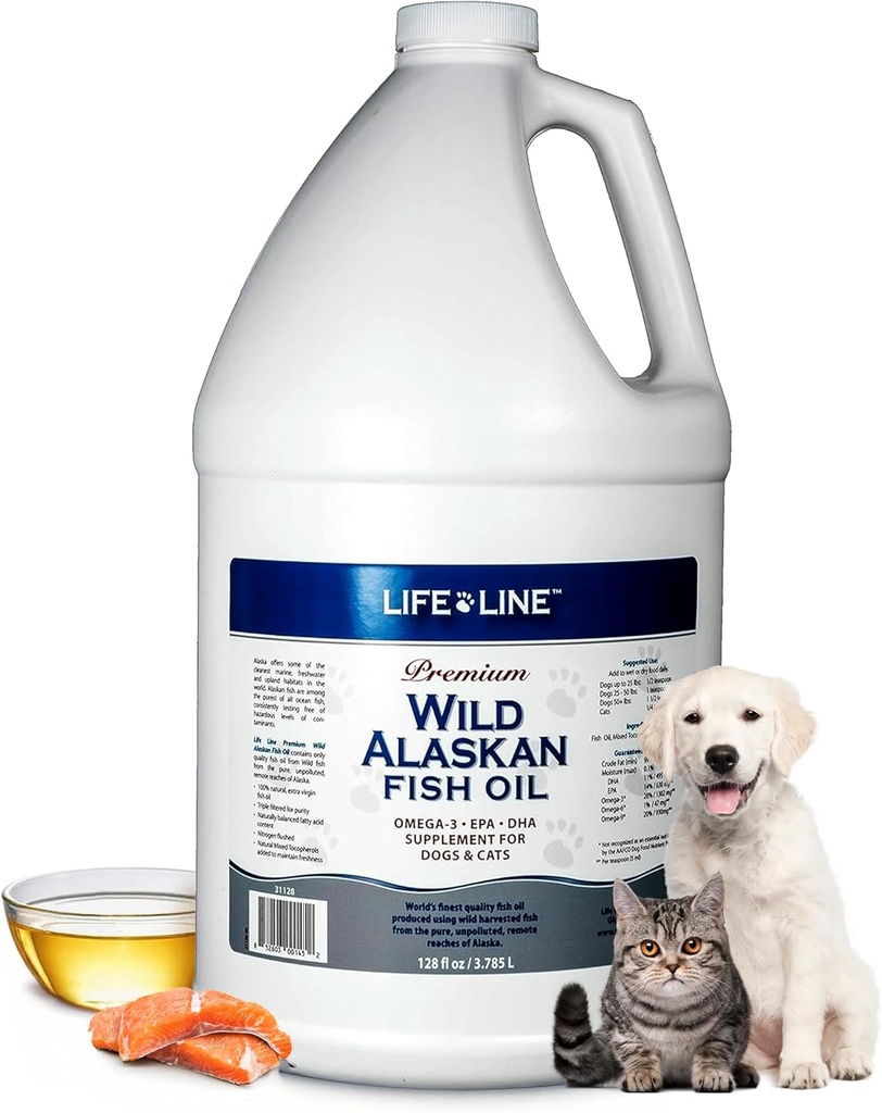 Life Line Pet Nutrition Wild Alaskan Fish Oil for Dogs and Cats 128oz – Omega 3 Fish Oil Supplement for Skin & Coat, Brain, Eye & Heart Health 2