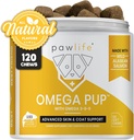 Dog Fish Oil Supplements - 120 Omega 3 Fish Oil Dog Vitamins, Veterinarian Formulierte Juckreiz für Hunde, Natürliche Omega 3 Fish Oil für Hunde, Hunde Skin und Mantel Supplement (Salmon Flavor)