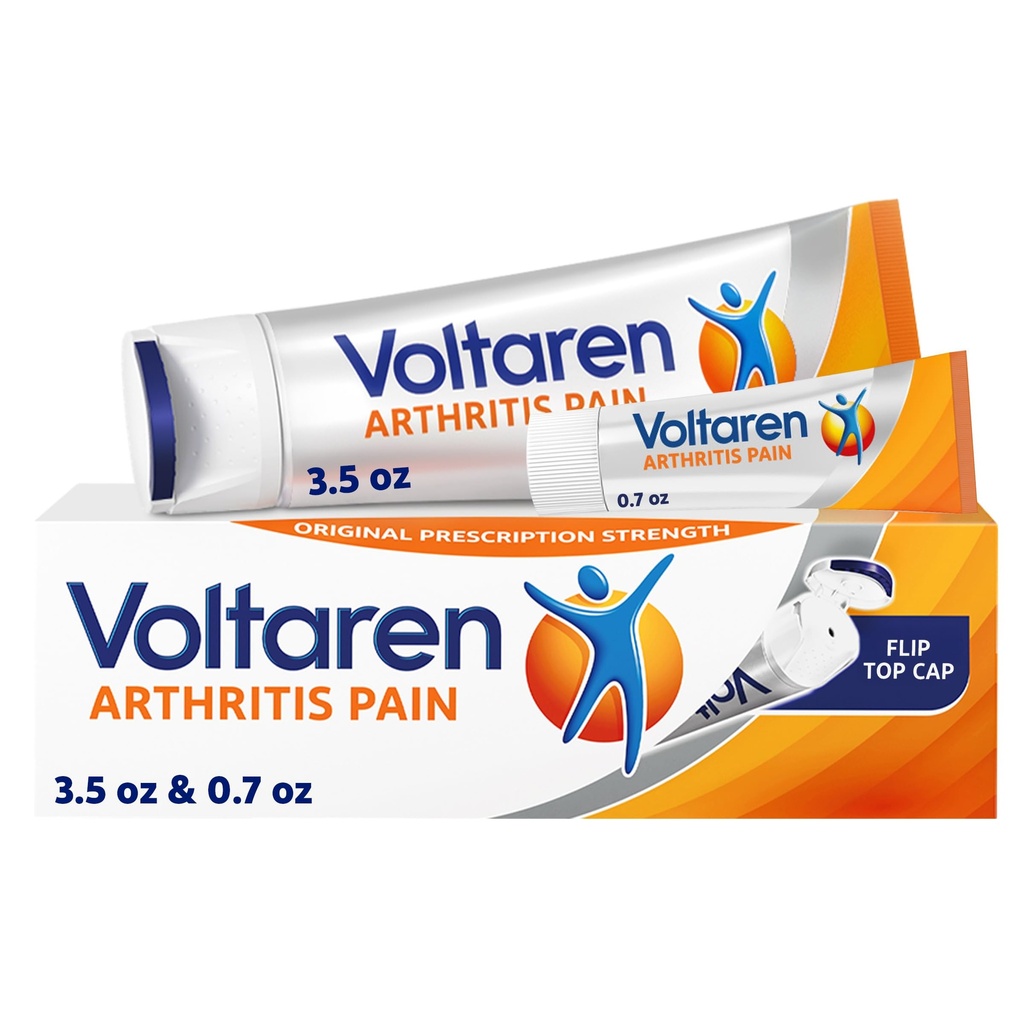 Voltaren Arthritis Schmerzgel für leistungsfähige topische Arthritis Schmerzlinderung mit Diclofenac - NEU Easy Open Cap - 100 g Tube und 20 g Travel Size Tube