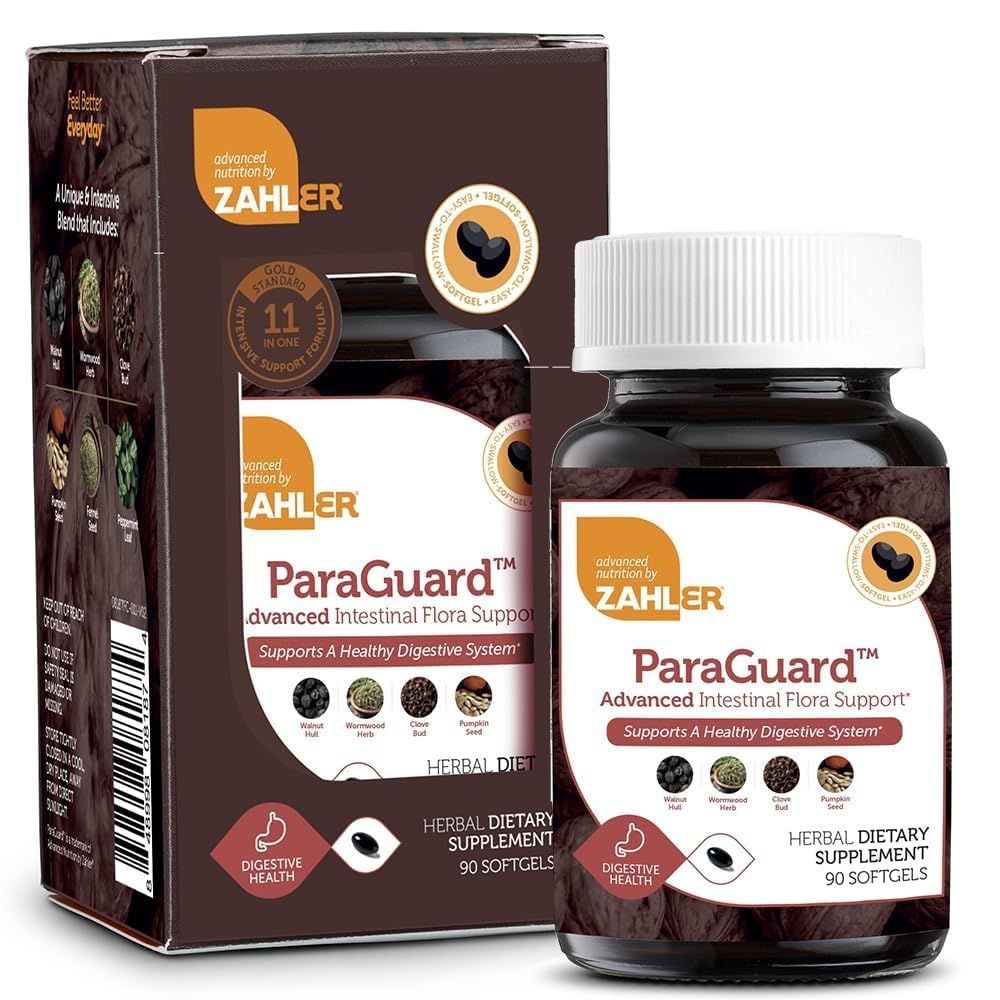 Zahler - ParaGuard Cleanse Softgels - Gut Health Detox Supplement - Formel hat Wormwood, Knoblauch Bulb, Kürbis Seed, Clove & More - Natural Cleanse Detox for Humans - Certified Kosher (90)