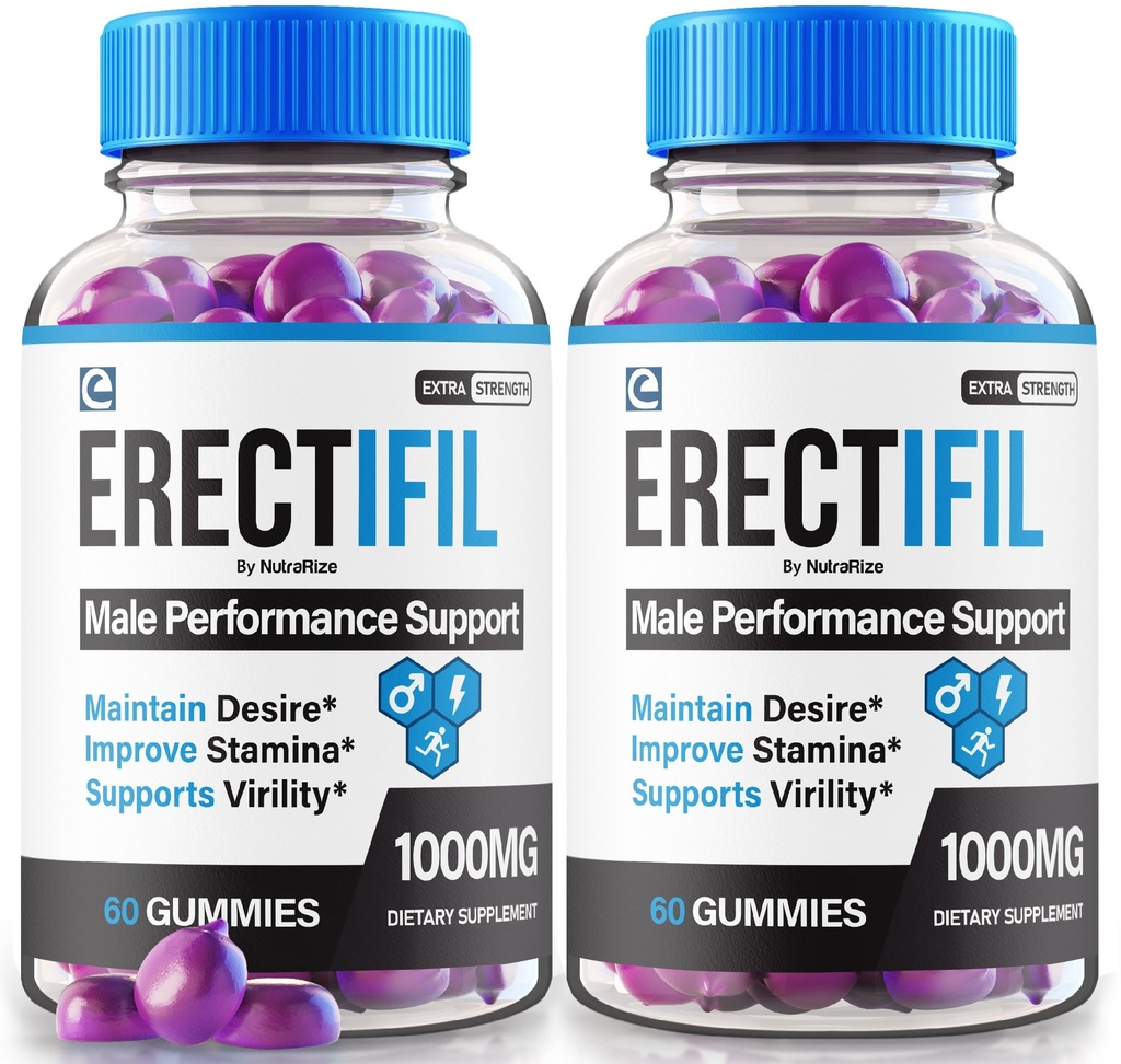 (2 Pack) Erectifil Gumies, Erectifil 1000 MG Gumies, All- Natural Formula Support for men, Premium Man Supplement for General Health and Peak Performance, Erec tifil Gomitas Vélemények (120 Gummies)