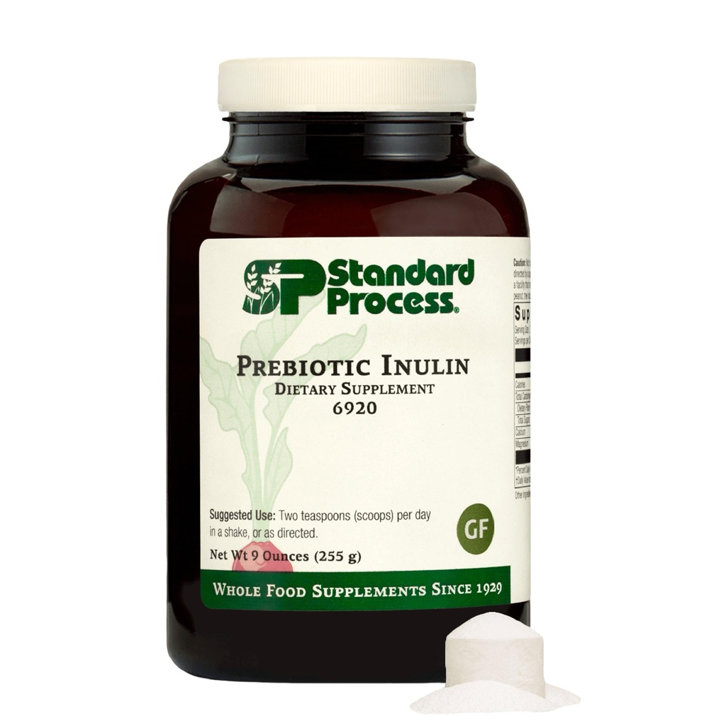 Standard Process Prebiotic Inulin - Gut Health & Immun Support Supplement - Calcium & Magnesium für Knochengesundheit - Gute Faserquelle - Non-Soy, Non-Dairy, Gluten-Free & Vegan - 9 oz (255 g)