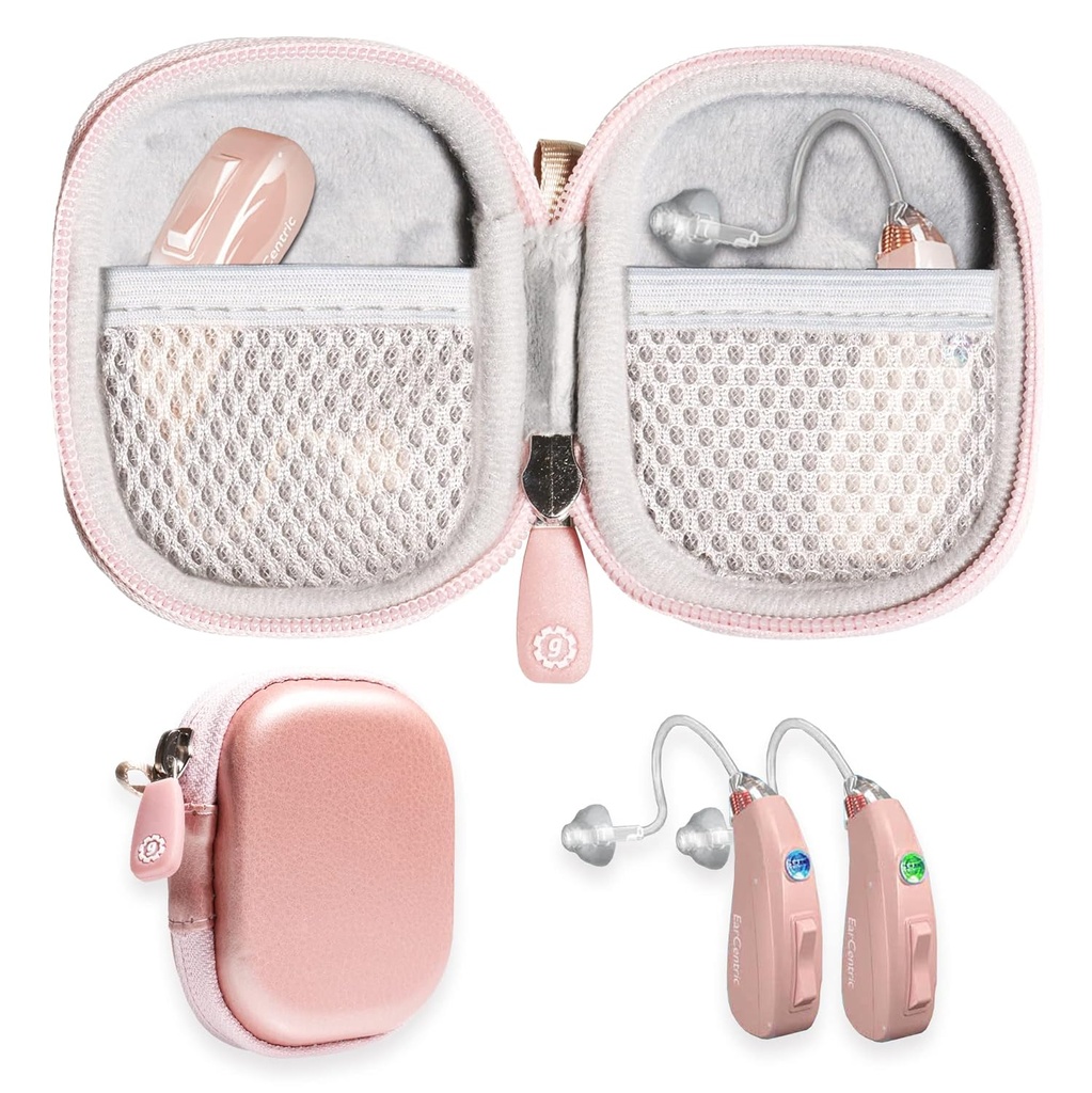 GETGEAR tervezett védőeszköz hallókészülék, halláserősítő, személyes hang erősítő, hallókészülék, lehallgató eszköz, erős Mini Case Mesh pocket Rose Gold