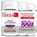 CLINICALLY Proven (3-Monats-Versorgung) Gehirn Ergänzungen mit Anti-Aging, Memory Pills, Omega 5 Granatapfel Ergänzung, 3 Flaschen 60ct Jede