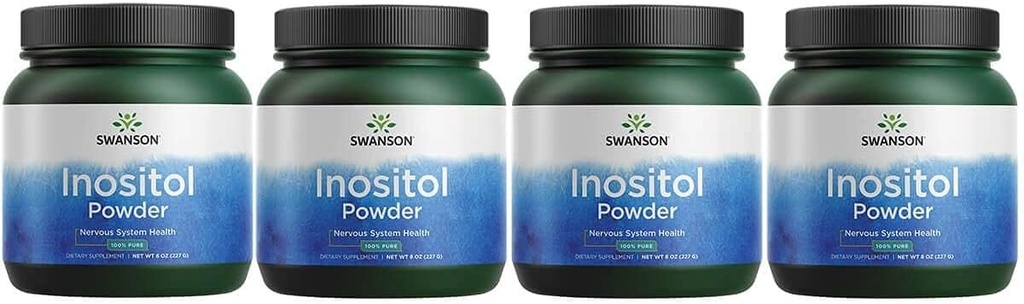 Swanson 100% reines Inositol-Pulver - Natürliche Ergänzung Förderung Fokus & Entspannung - Nerve & Cellular Support- (8oz) 4 Pack