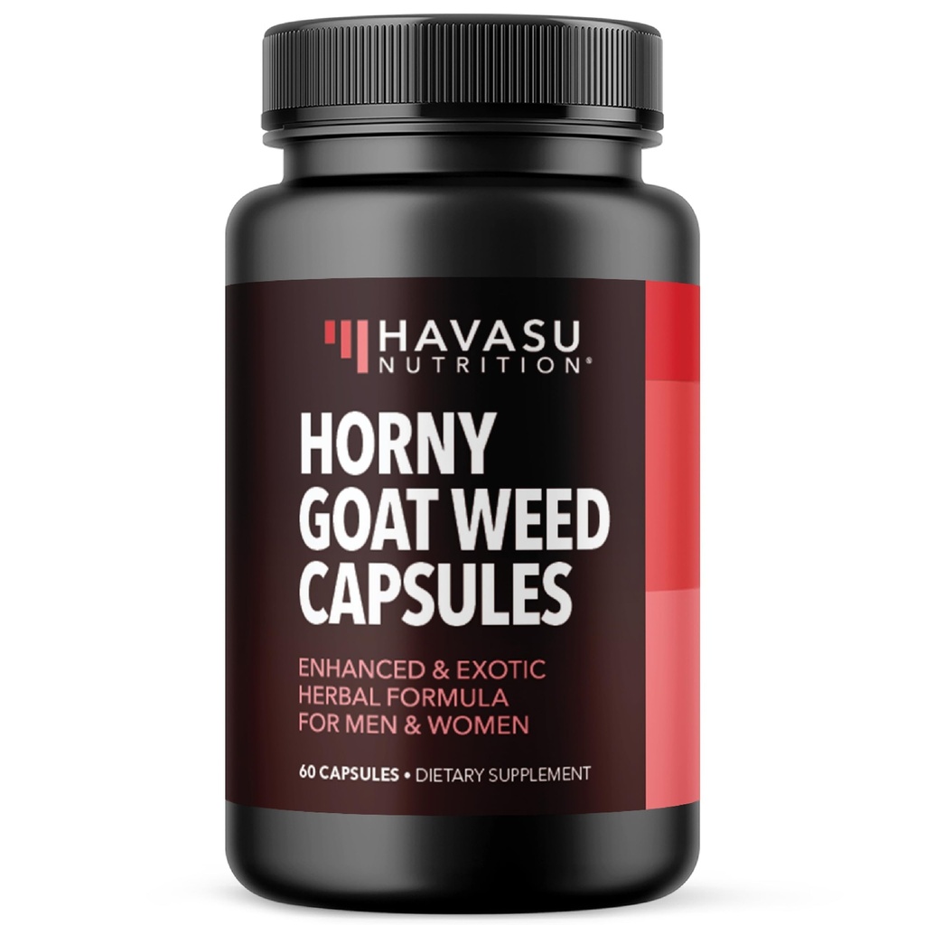Horny Goat Weed Capsules for Men & Women - Extra Strength Performance & Energy Support mit Tongkat Ali, Muira Puama und Saw Palmetto - 1 Monat Versorgung Kräuterergänzung für erhöhte Ausdauer