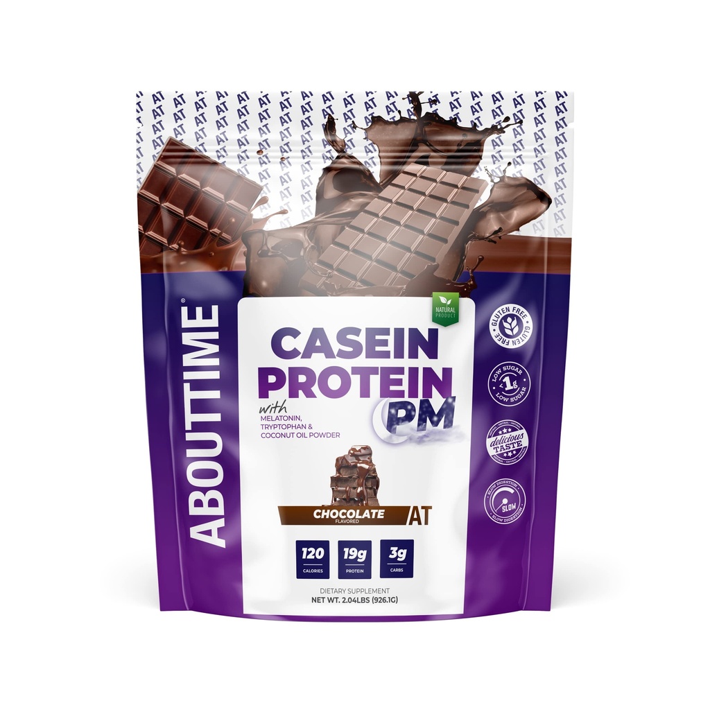 A Time Casein fehérje csokoládé, 19g fehérje, éjszakai helyreállítási képlet, nincs mesterséges édesítő, nincs növekedési hormonok