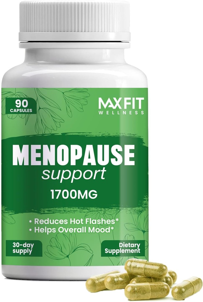 Menopause Beilagen für Frauen - Natürliches Relief für Hot Flashes. Nacht Sweats, Weight Loss & Mood Swings - Hormon Balance & Perimenopause Unterstützung - Menopause Hot Flash Relief für Frauen, 90 Kapseln