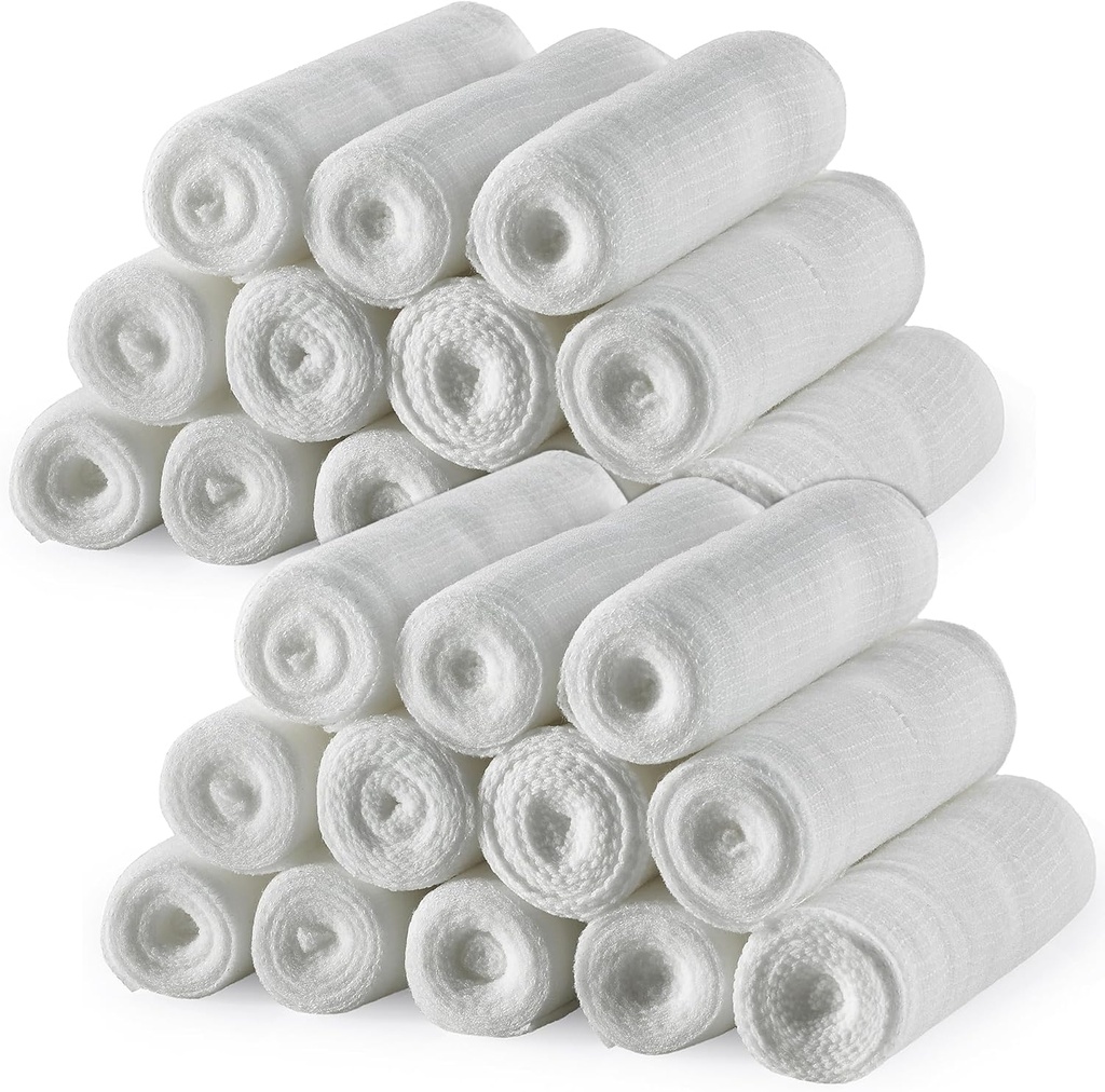 MEDca Gaze kötszer tekercs - (24 csomag) 4 x 4.1 Yards per roll, orvosi fokozatú Stretch Wrapping dressing minden típusú sebek és elsősegély készlet (4- Inch, 24 db)