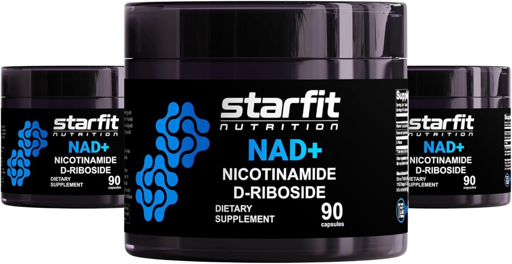 STARFIT - Nicotinamid D-Riboside, Nicotinamid Riboside zur Unterstützung von NAD+ Levels, Fokus und Energieergänzung, Metabolismus Unterstützung Nicotinamid Riboside NAD Ergänzung, 270 Kapseln