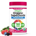 Orgain Organic Greens Powder + 50 Superfoods, Berry - 1 Billion Probiotics for Digestive Health, Antioxidantien, Vegan, Pflanzenbasiert, Glutenfrei, Non-GMO, Green Juice & Smoothie Drink Mix - 0.62lb
