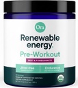 Ora Organic Pre Workout Pulver für Männer und Frauen Berry Beet Flavor- Vegan zertifiziert Bio, Soja-Free, Dairy-Free, Gluten-Free- Bietet Jitter-freie Energie Boost für Frauen & Männer, 20 Servierungen