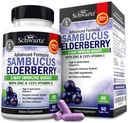 Elderberry Kapseln mit Zink und Vitamin C für Erwachsene - Immununterstützung Vitamine für Frauen und Männer - Schwarze Sambucus Elderberry Vitamin C und Zink - Immune Defense Multiminerals Supplement, 60 Zähler