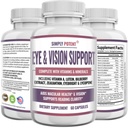 Lutein & Zeaxanthin Eye Health Supplements for Adults, Natural Eye & Vision Formula w/Vitamin A, Lutein, Zeaxanthin, Bilberry Extract, Eyebright & Lycopene for Retina & Lens 60 Caps