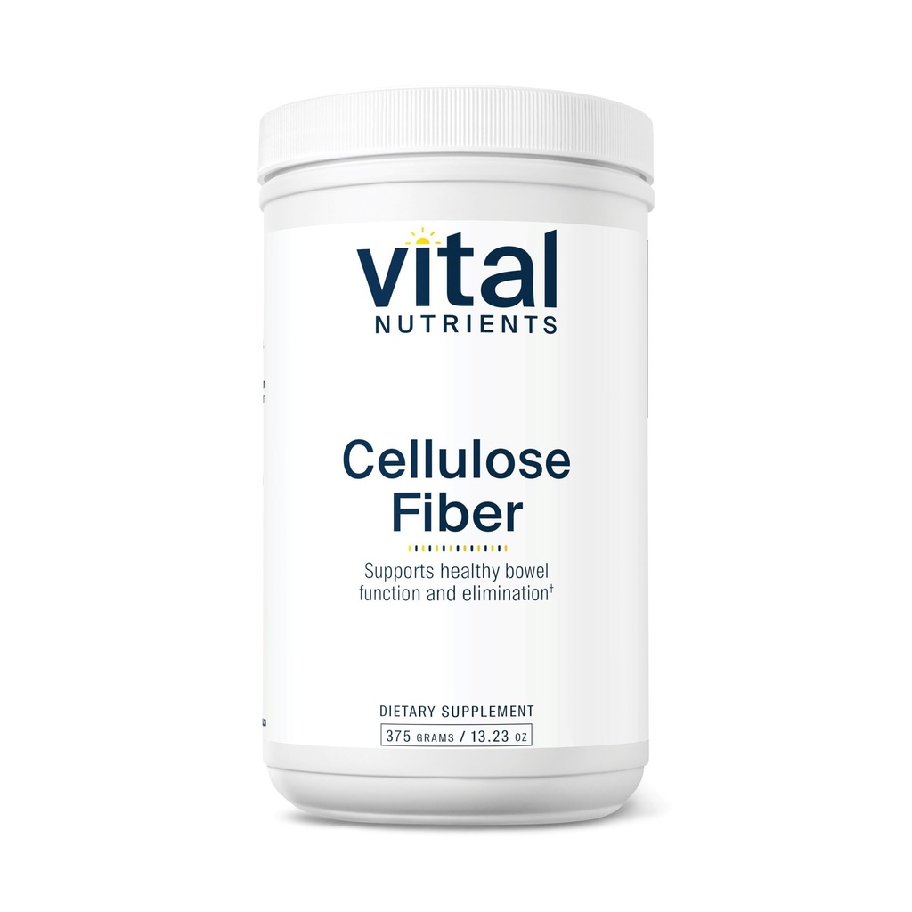 Vital Nutrients Cellulose Fiber Powder - 375g Cellulose Insoluble Fiber Powder - Fiber Supplement Powder Supports Healthy Bowel Function - Gluten, Dairy, Soy Free - Non-GMO - 60 Capsules