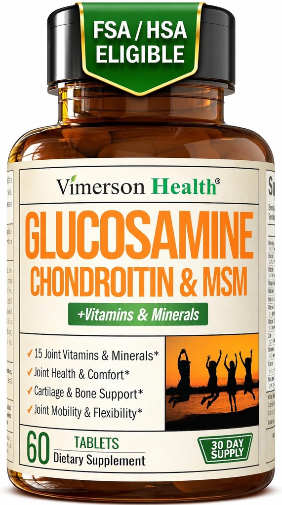 Glucosamine Chondroitin MSM kiegészítés - Fejlett közös kiegészítők férfiak és nők részére w / Glucosamine Sulfate 1000mg, Chondroitin Sulfate & MSM, B12 vitamin és több a közös egészségért - FSA támogatható
