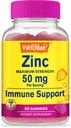 WellJa Zinc Gummies 50 mg - Unterstützt gesunde Immunfunktion und Antioxidante Gesundheit - Natürliche Berry Flavor - Glutenfrei, GMO-frei - Kaubare Gummy Nahrungsergänzung - 60 Gummi