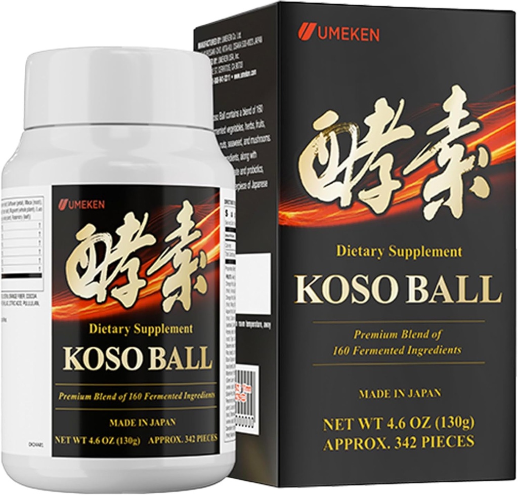 Koso Ball Infused mit Pure 160 Fermented Ingredients, unterstützt Stomach & Intestine Gesundheit, Immungesundheit, Japanische Ergänzungen für allgemeine Wellness & Balanced Nutrition, Small 342 Pieces, Pack of 1