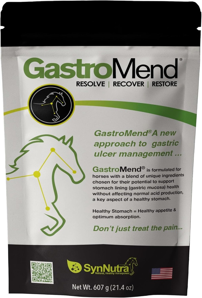 GastroMend® Gastrointestinal Health Supplement für Pferde, 100% natürlich, fördert Stomach und Gut Gesundheit in Equinen, Kosten-Effective Digestive Wellness, 60 Servis per Pouch, Made in USA