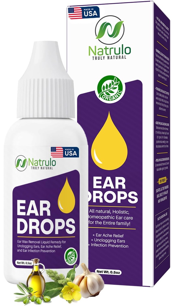 Erbaid Natural Ear Drops for Ear Infection – Homeopathic Eardrops for Adults, Kids, Baby, & Pets – Relieves Ear Aches, Swimmer's Ear, & Loosens Wax – Kids Safe Ear Health Made in USA