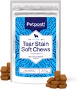 Petpost Tear Stain Remover Soft Chews für Hunde | 90 Count Cheese Flavor Dog Tear Stain Support Supplement | Gentle Eye Care for White Dogs & Light Breeds | Tylosin Free, Made in USA