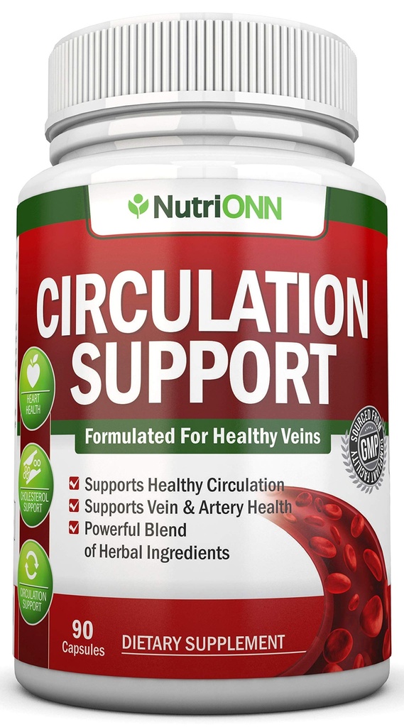 Blutzirkulation Unterstützung - Alle Kräuterergänzung für gesunden Blutfluss, Arteries & Veins - Fördert Leg Comfort - Mit Hawthorn, Niacin, L-Arginin, Butcher’s Broom, Cayenne Pepper, Horse Chestnut