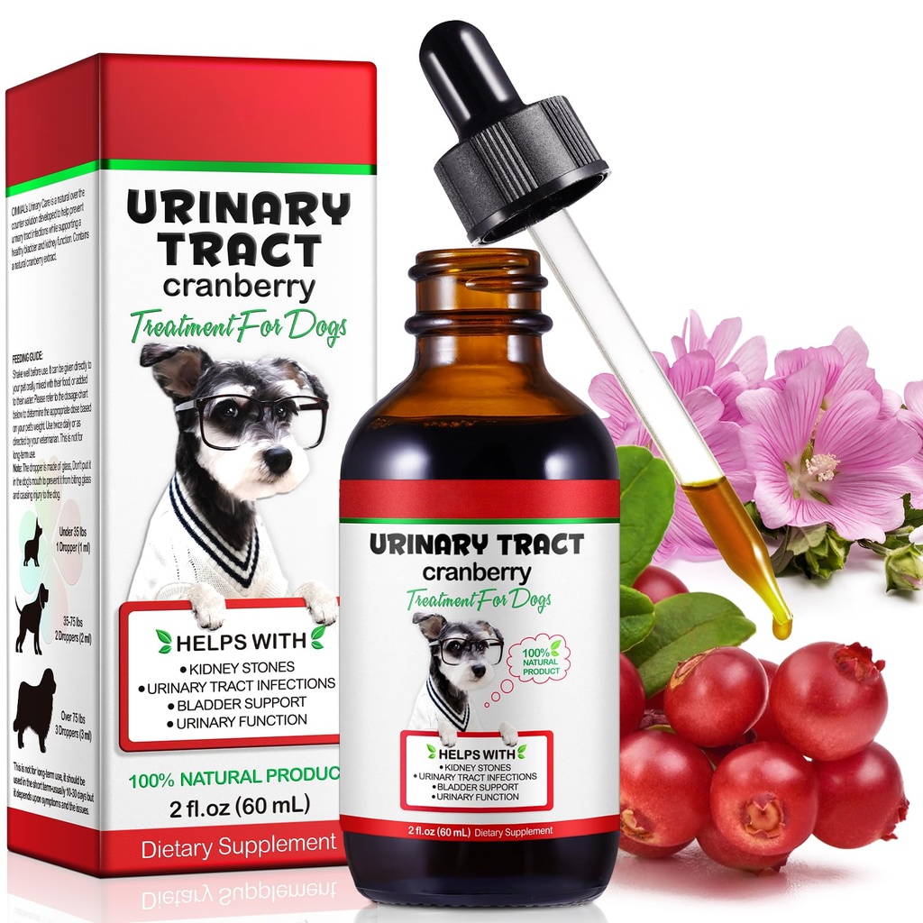 Urinary Tract for Dogs, Dog Urinary Tract Infection Treatment Drops Supports Bladder, Kidney Stone and Dog UTI, Pet Supplies Health Care, Bacon Flavor- 60ml / 2.02oz