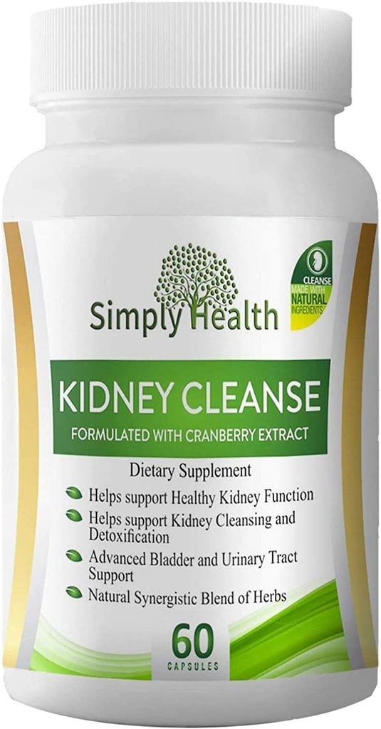 Premium Kidney Cleanse & Detox Health Supplement mit Bio Cranberry Extrakt unterstützt Nieren-, Blasen- und Harnwege-Gesundheit - Natürliche Entgiftung für Männer und Frauen - GMP zertifiziert, 60 Veggie Kapseln