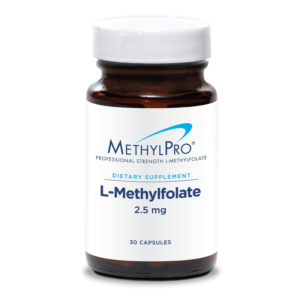 Metil-Pro L- Metilfolát 2,5 mg - Támogatja az egészséges elméket - Aktív foltok a metiláció támogatására és biokémiai reakciókra - Nagyon bioelérhető - Flexible Dosing - 30 Servings - 30 kapszula