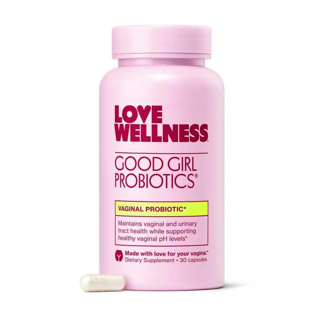 Liebe Wellness Good Girl Probiotics | Frauen Vaginale Gesundheit & pH Balance Supplement | 9-Strain Probiotic für Urinary Tract, Hefe, Odor & Immune Support | Gluten-Free | 30 CT, 30-Day Supply