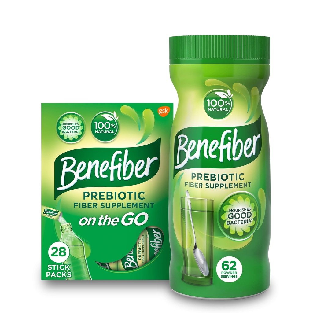Benefiber Daily Prebiotic Dietary Fiber Supplement Powder Stick Packs, 28 Sticks, 3.92 Unzen Jede und Benefiber tägliche Prebiotische Nahrungsfaserergänzungspulver, 62 Servierungen / 8.7 Unzen