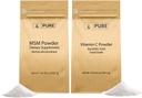 PURE EREDETI ÖSSZETEVŐK C-vitamin Por és metil-szulfonilmetán MSM Power Bundle, (2 lb) Mindig tiszta, étrend-kiegészítők