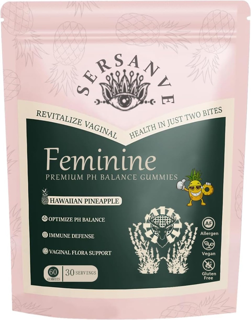 Vital Natural Feminine Balance Gummis für Frauen Gesundheit, Hawaiian Ananas Flavor, Vegan, Glutenfrei,Unterstützt Frauen Vitalität & Gut Gesundheit - 60 Gummis (1)