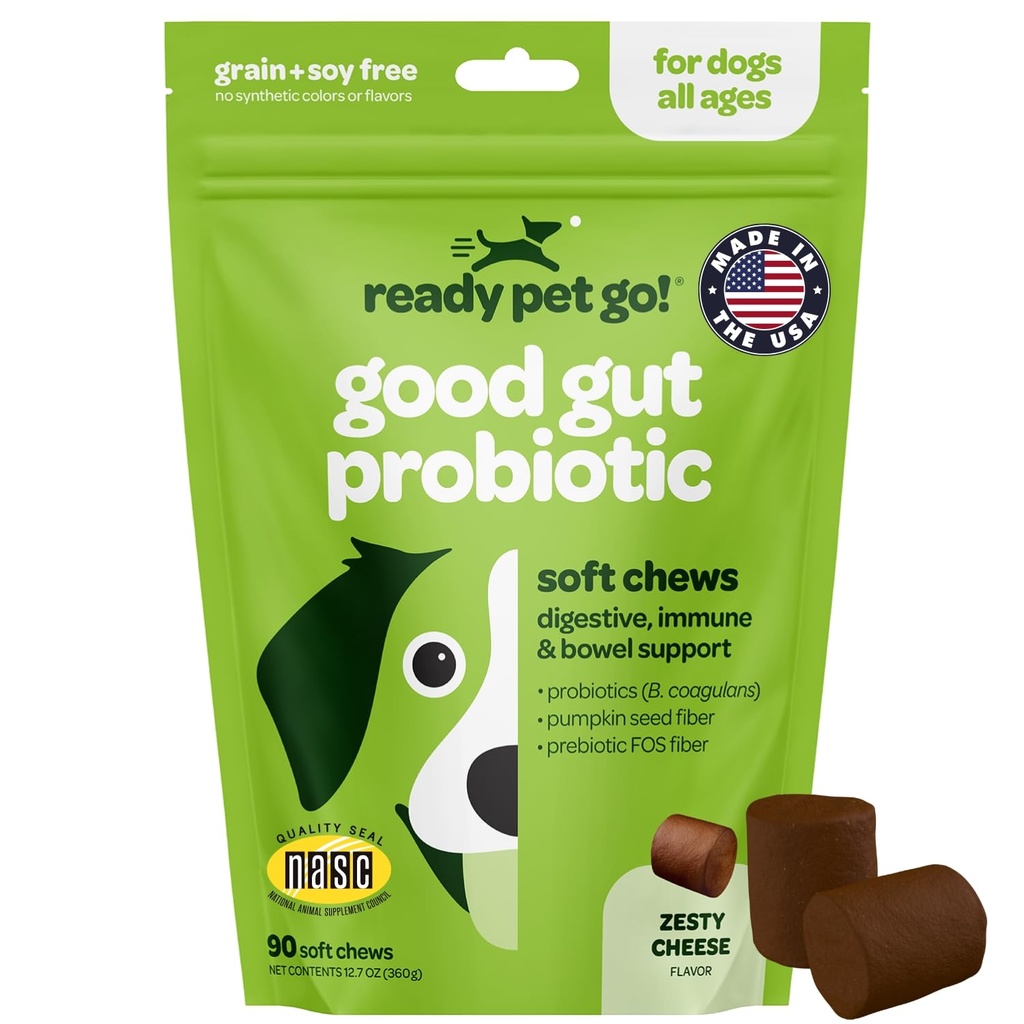 Probiotic Chews für Hunde Gut Health | Tasty Pre and Probiotics for Dogs Digestive Health with Pumpkin Dog Probiotics and Digestive Enzymes | NASC Certified & Made in USA | 90 Chews