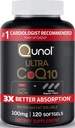 Qunol Ultra CoQ10 100mg, 3X Better Absorption, Antioxidant, 120 Softgels