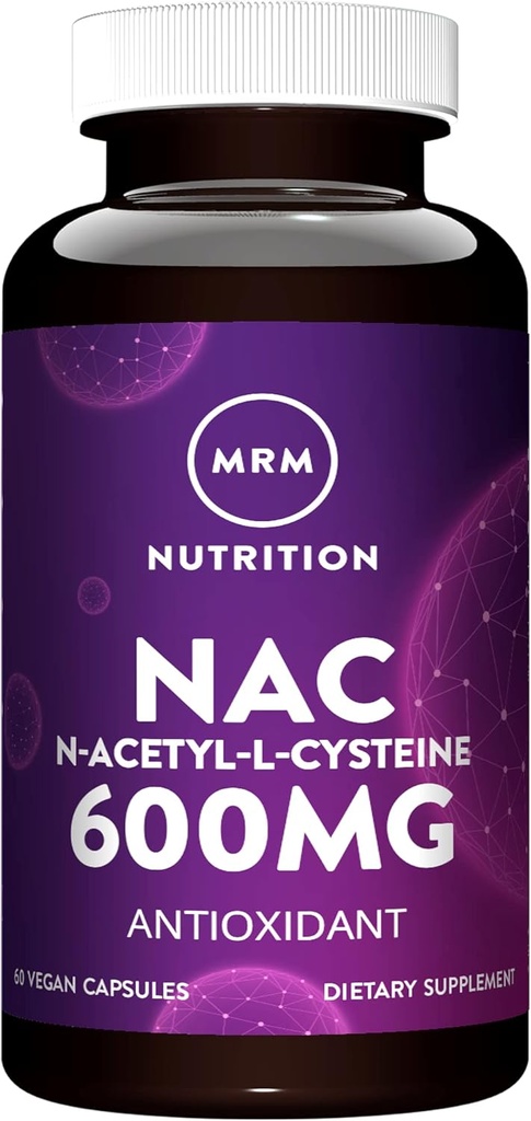 MRM Nutrition N-Acetyl-Cystein (NAC) 600mg | Antixoidant | Resipratory Health | Liver Gesundheit | Mitochondriale Gesundheit | Vegan + Glutenfreie | 60 Servierungen