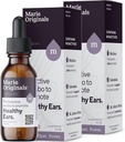 Marie Originals Natural Ear Oil Drops | Mullein Knoblauch Öl Ohr Tropfen für Infektionen Prävention, Kräuterohr Erzielen Tropfen für Erwachsene, Kinder & Haustiere, Beruhigt Ohr Schmerz & Wachs Entfernung, Earache Heilmittel (2 Pack)