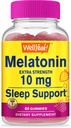 WellJa Melatonin 10mg Gummi - 2 Monate Versorgung - Natürliche Quelle Flavor, Drug-Free Gummy Supplement - Gluten und Gelatine frei, Vegetarisch - 60 Gummies
