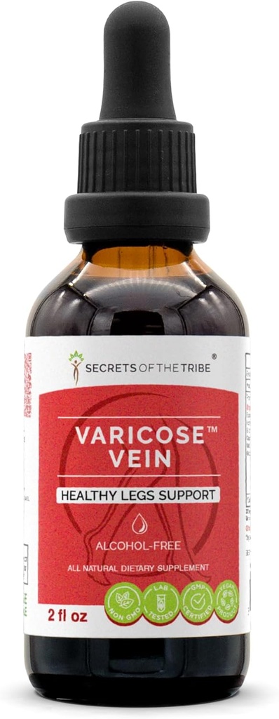A Varicose Vein törzs titkai - ingyenes, Glicerit Mészáros, Ló Gesztenye, Bilberry, Cayenne, Gotu Kola, Grape. Tinktúra, gyógynövénykivonat Egészséges láb támogatás 2 OZ