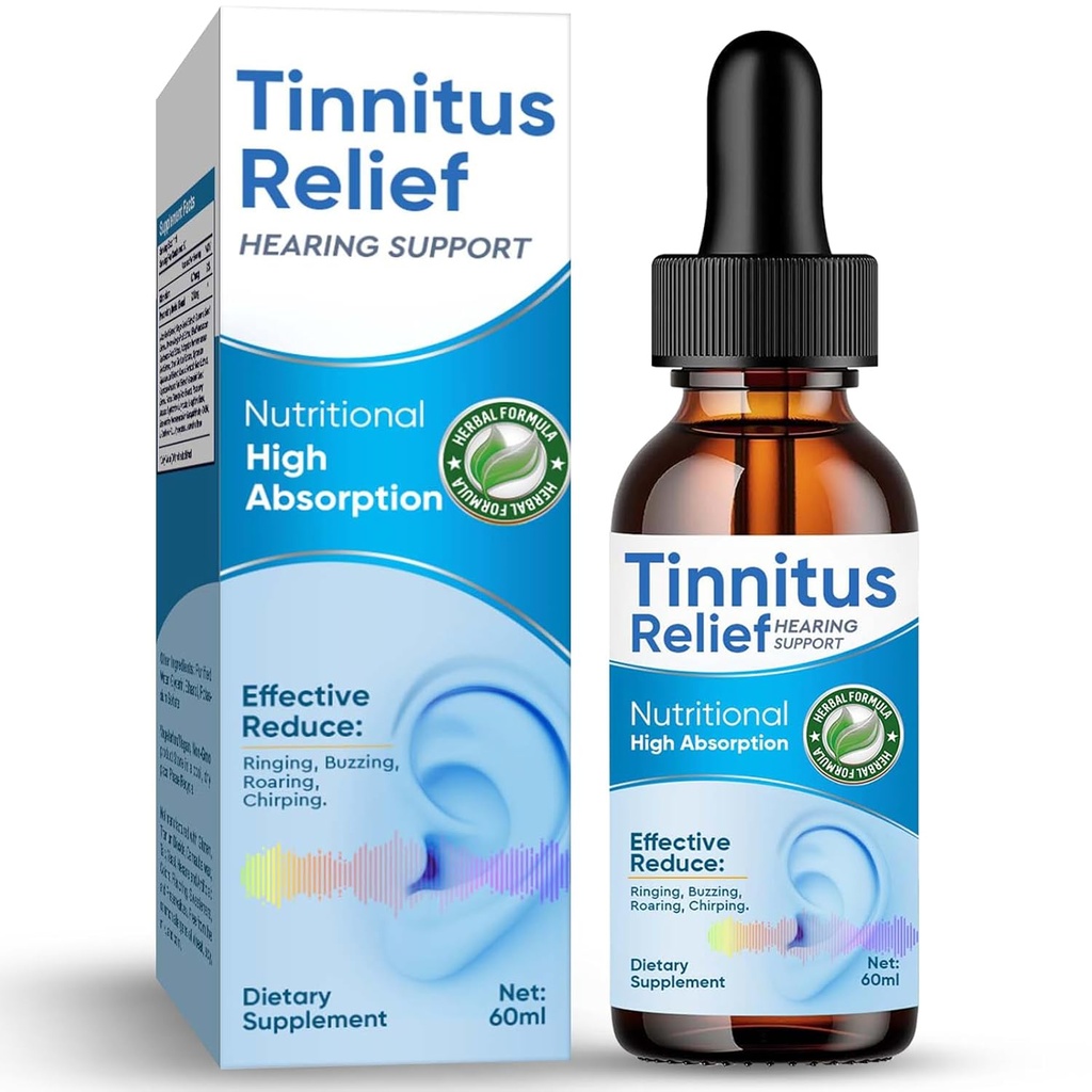 Tinnitus Relief für Ringohren, Natürliche Zutaten Tinnitus Relief Ohr Tropfen für Ohr Infektion, Kräuter Eardrops für Erwachsene, Kinder, reduzieren Ohr Lärm & Verbesserung Hören,60ml-Blau