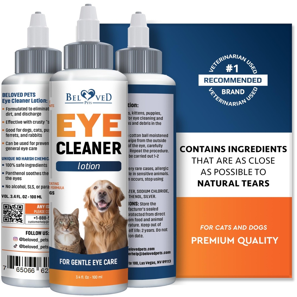 Alle Tiere Augen Wash Tropfen für die Linderung rosa Auge, Allergien Symptome, Infektionen & Runny, trockene Augen - Schmerzfreie Behandlung hilft Abrasionen, Irritationen & Konjunktivitis zu verhindern