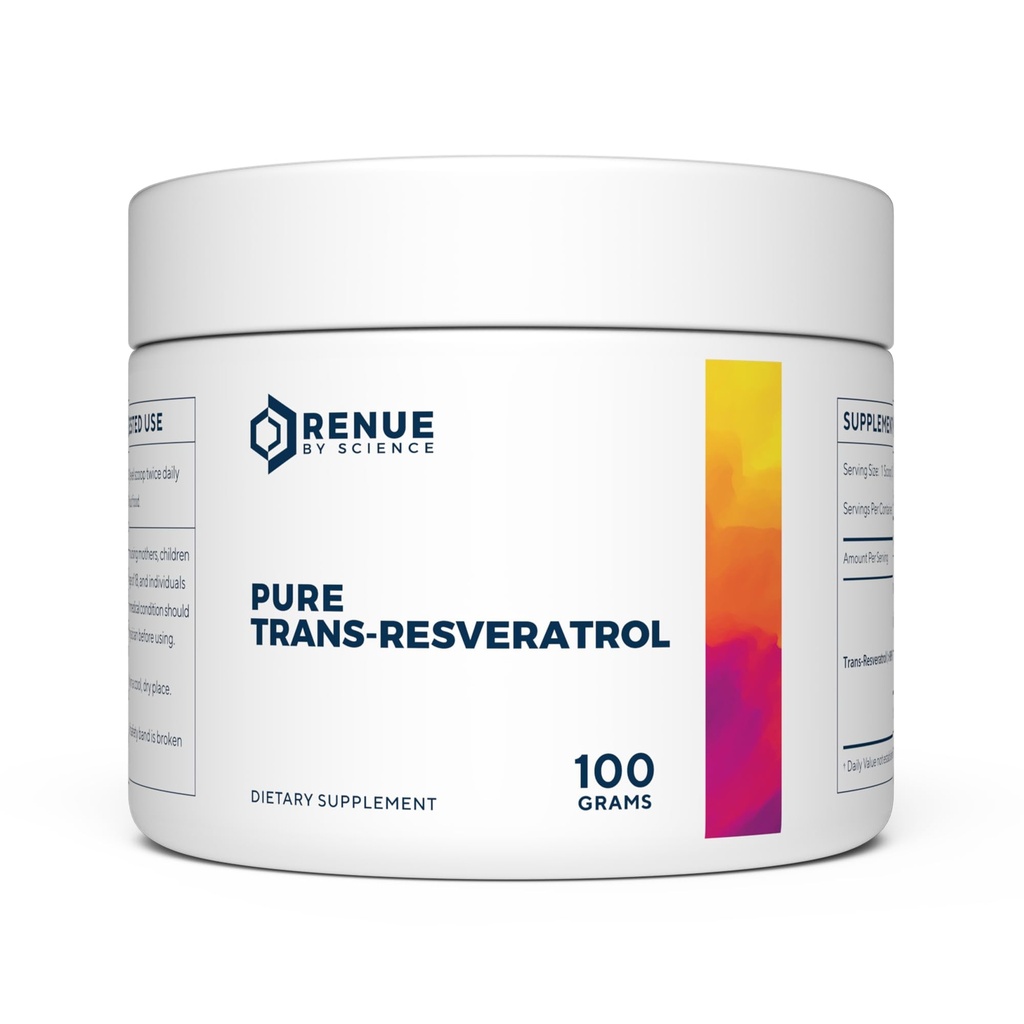 Renue von Science Resveratrol | High Strength Resveratrol Ergänzung | 100g Trans Resveratrol Pulver | Reservatrol 200 Tage Versorgung | Non-GMO & Allergen Free | Hergestellt in den USA Third-Party getestet